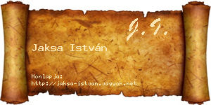 Jaksa István névjegykártya