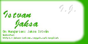istvan jaksa business card