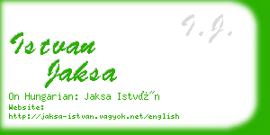 istvan jaksa business card